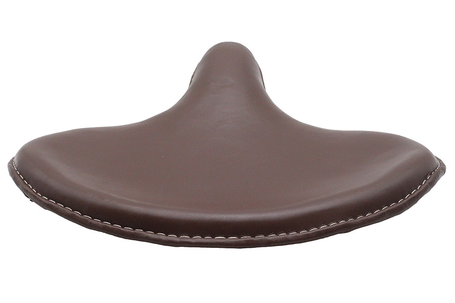 Brown Ultima Vinyl Solo Seat Saddle for motorcycles, featuring durable construction and classic styling.
