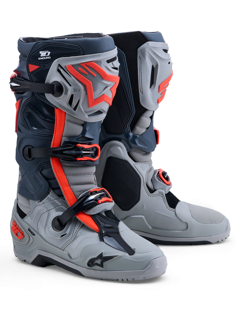 Tech 10 Enduro Boots Mid Gry/Drk Gry/Red Fluo 13