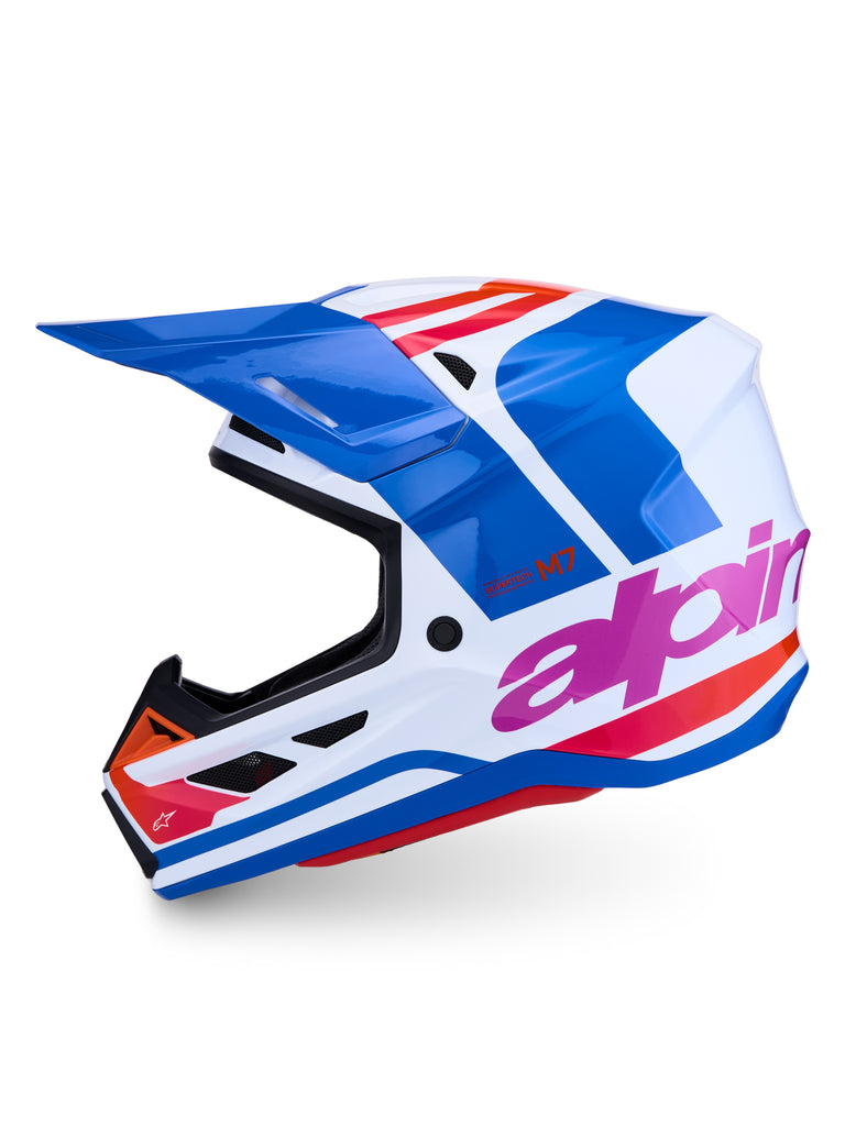 S M7 Core Helmet Ece06/Dot Wht/Blue/Org/Pink Glossy Xl