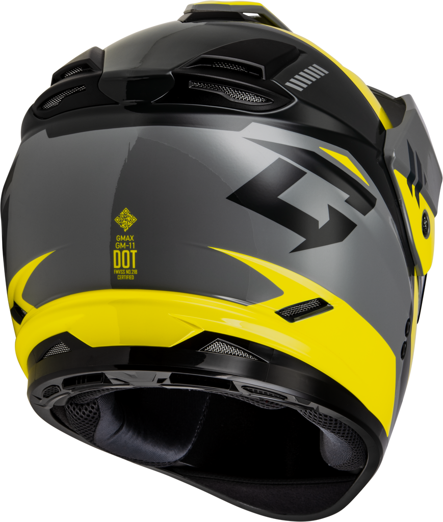 Gm 11s Ronin Snow Helmet W/ Elec Shld Yellow/Slvr/Grey Xs
