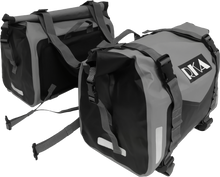 Load image into Gallery viewer, Rugged Motorcycle Saddlebags 30l Ea Black/Grey Pair