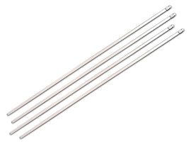 14-inch stainless steel self-lock tie wraps for exhaust applications, made by Accel, shown securing automotive components.