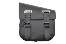 Load image into Gallery viewer, Black Leather Two Buckle Saddlebag