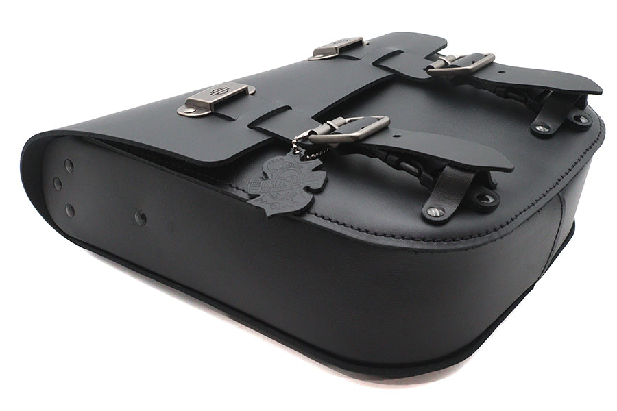 Black Leather Two Buckle Saddlebag