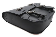 Load image into Gallery viewer, Black Leather Two Buckle Saddlebag