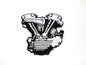 Black and White Knucklehead Engine Patches