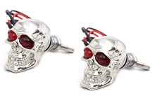 Load image into Gallery viewer, Silver Skull License Plate Bolt Set with LED