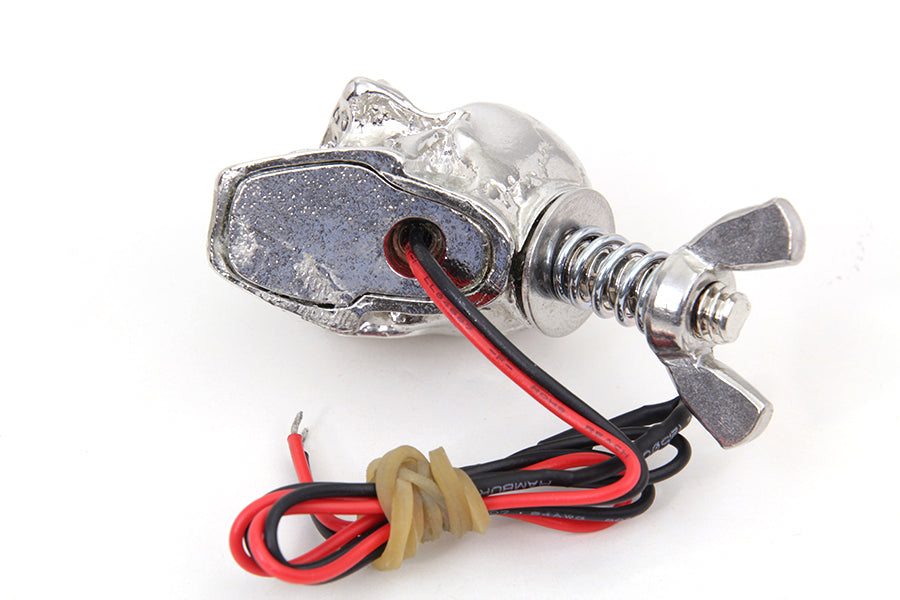 Silver Skull License Plate Bolt Set with LED