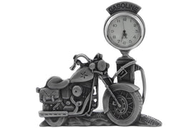 V-Twin Pewter Motorcycle Clock 4-1/2 inch Tall