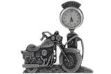 V-Twin Pewter Motorcycle Clock 4-1/2 inch Tall