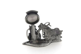 V-Twin Pewter Motorcycle Clock 4-1/2 inch Tall