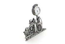 Load image into Gallery viewer, V-Twin Pewter Motorcycle Clock 4-1/2 inch Tall