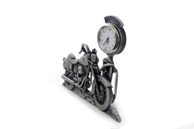 V-Twin Pewter Motorcycle Clock 4-1/2 inch Tall