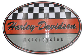 Harley Davidson Racing Oval Tin Sign