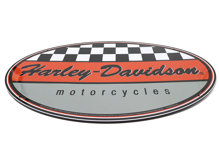 Harley Davidson Racing Oval Tin Sign