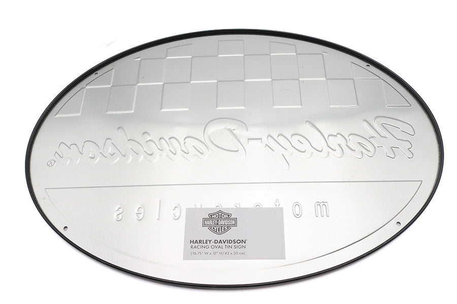 Harley Davidson Racing Oval Tin Sign