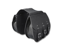 Load image into Gallery viewer, 3 Buckle Thro-Over Saddlebags Black