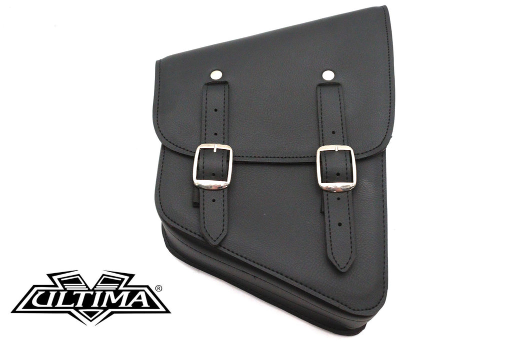 Black Cowhide Two Buckle Saddlebag Right Side
