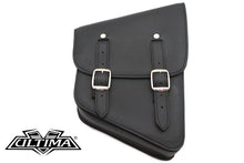 Load image into Gallery viewer, Black Cowhide Two Buckle Saddlebag Right Side