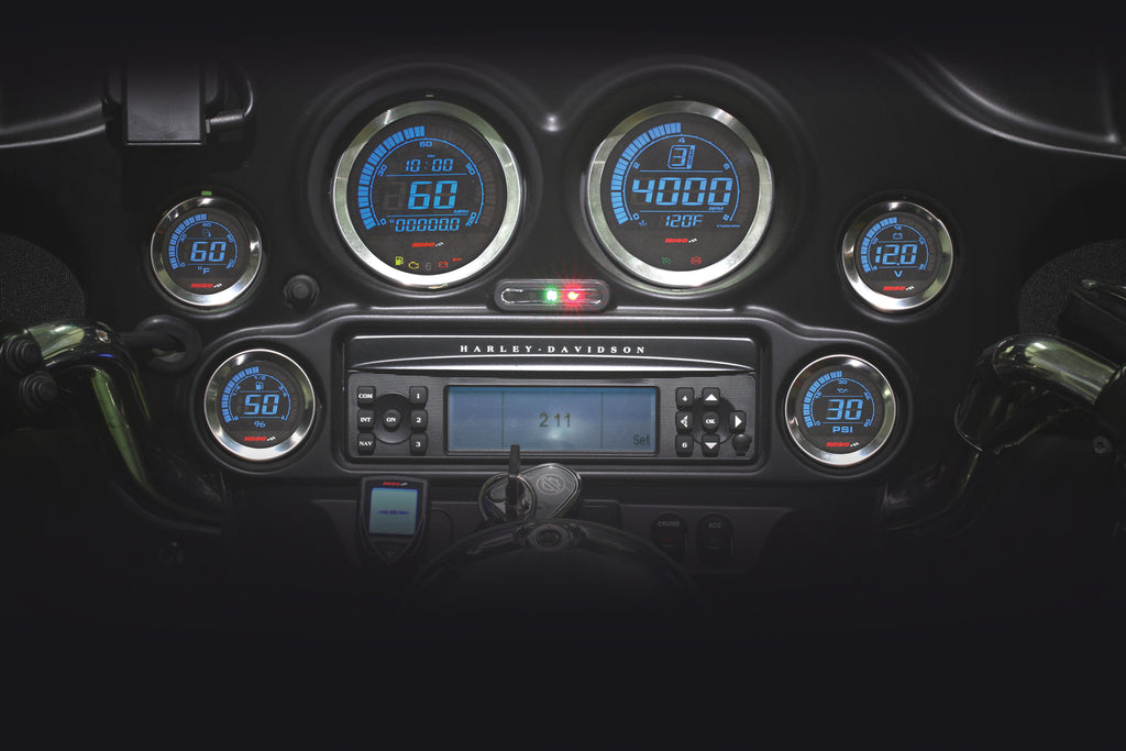 Hd 02 Series Gauge Kit Silver Bezel Oil Temp