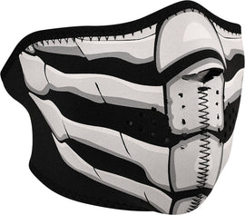 ZAN glow-in-the-dark bone half face mask headgear showcasing a spooky skeletal design for costume or cosplay use.