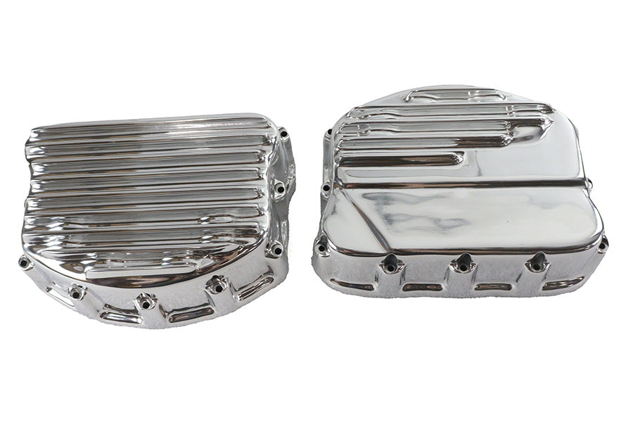 Finned Panhead Valve Cover Set Polished