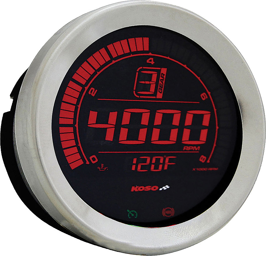 Hd 02 Series Gauge Kit Silver Bezel Oil Temp