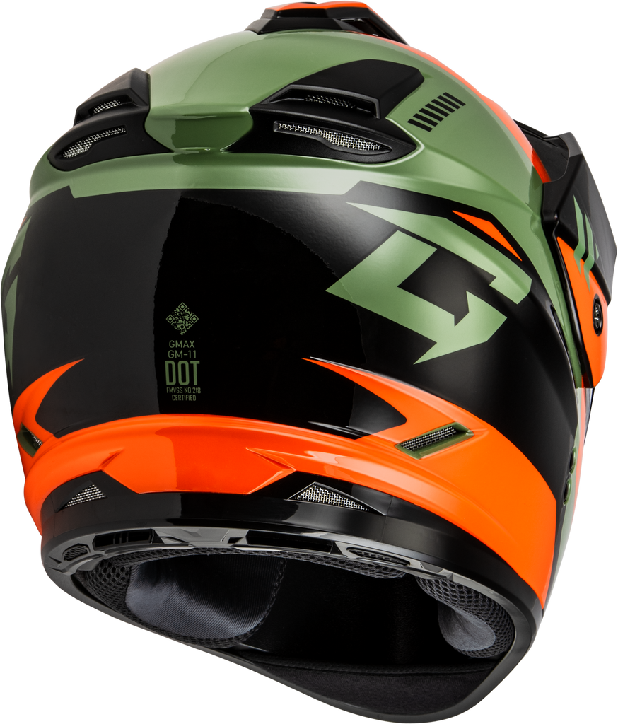 Gm 11s Ronin Snow Helmet Orange/Green/Black Xs