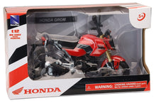 Load image into Gallery viewer, Red NEW-RAY 1:12 Honda Grom replica motorcycle accessory in detailed scale model for collectors and enthusiasts.