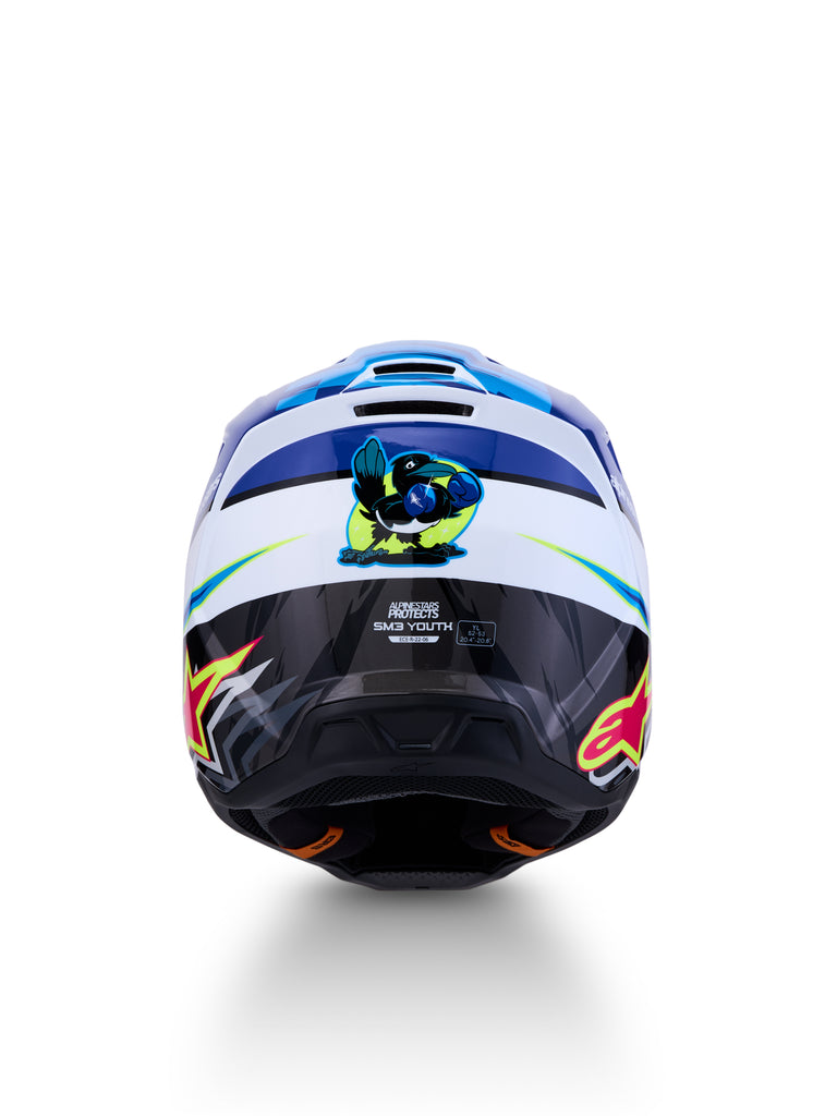 S M3 Falcon Yth Hlmt Ece06/Dot Blu/Wh/Blk/Pink Fl/Yl Fl Gl Yl