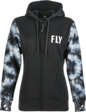 Fly Racing Women'S Fly Tie-Dye Zip Up Hoodie Black/Grey Xl 358-0070X