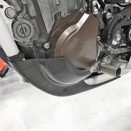 P3 Brand carbon fiber skid plate guard designed to protect vehicle undercarriage from damage.