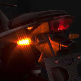Pair of DRC LED 602 amber flashers, 12V illumination lights with D45-60-207 model for vehicle signaling and warning.