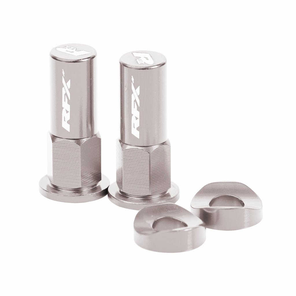 Rim Lock Nuts & Washers 2pcs Silver