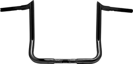 BAGGERNATION 16-inch black Monkey Bagger handlebars for Harley FLH/Flt bikes, featuring a sleek, curved design.