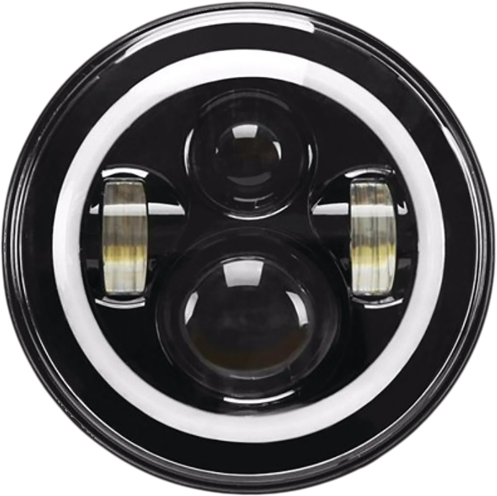 High Definition 7" Led Headlig Full Halo Black