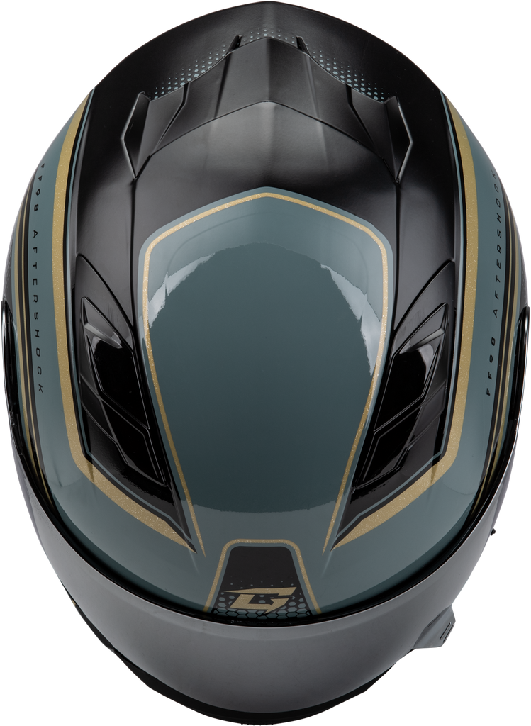 Ff 98 Aftershock Helmet Grey/Metallic Gold Lg