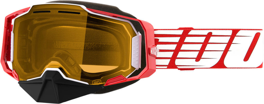 Armega Snowmobile Goggle Red W/ Yellow Lens