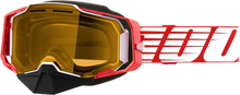 Load image into Gallery viewer, Armega Snowmobile Goggle Red W/ Yellow Lens