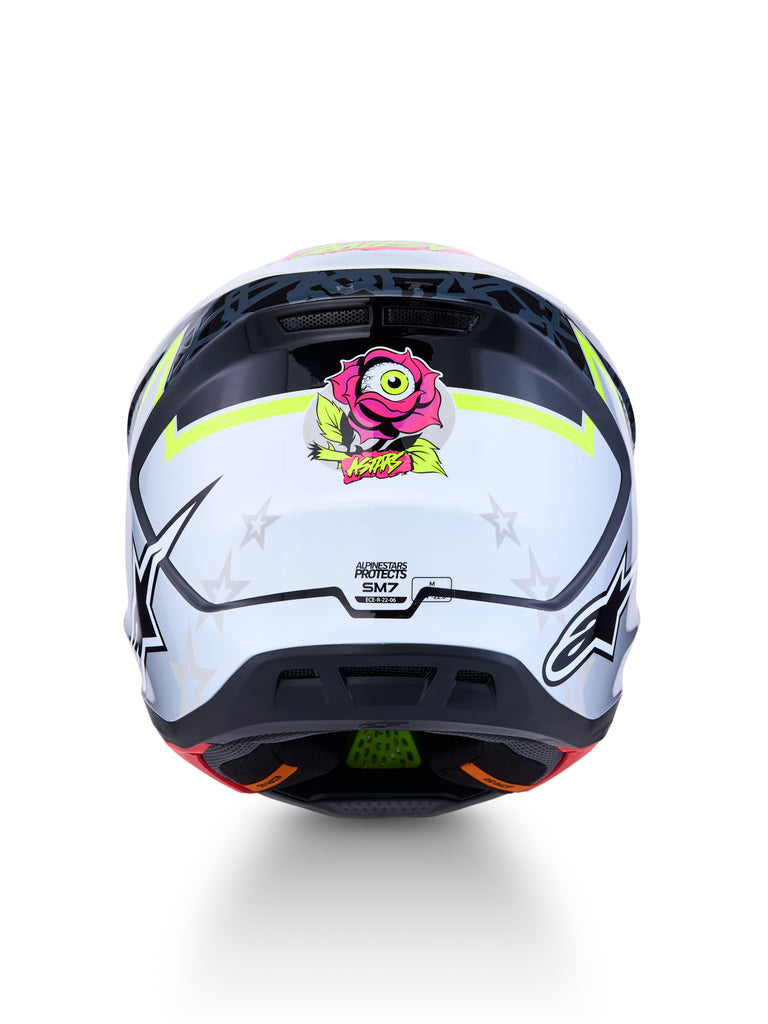S M7 Blaster Helmet Ece06/Dot Blk/Gry/Wh/Yllw Fluo Glsy Lg