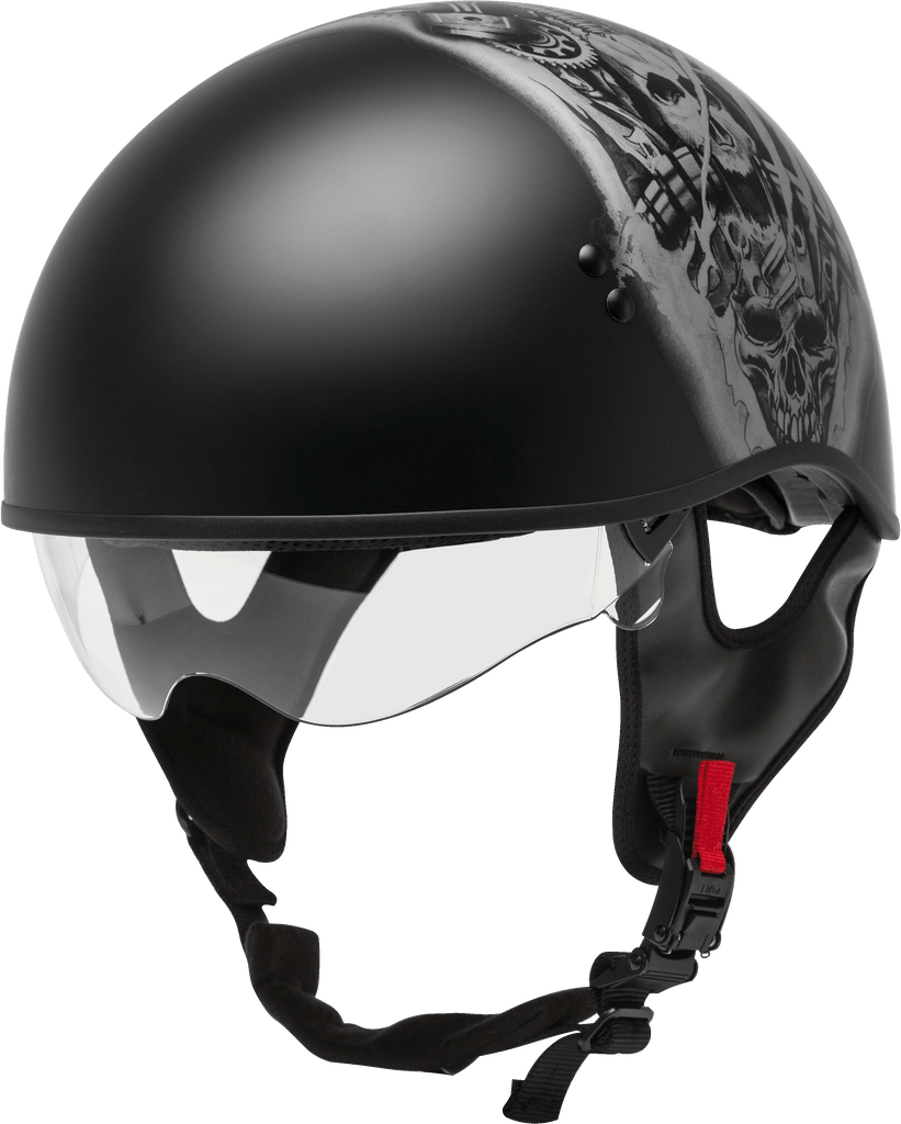Hh 65 Half Helmet Tormentor Naked Matte Black/Silver Sm