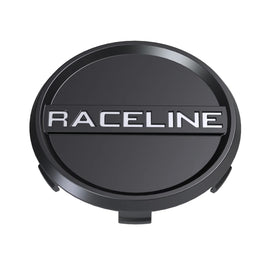 Black Raceline UTV cap for 4/137 and 4/156 wheel components, designed for durable wheel protection and style.