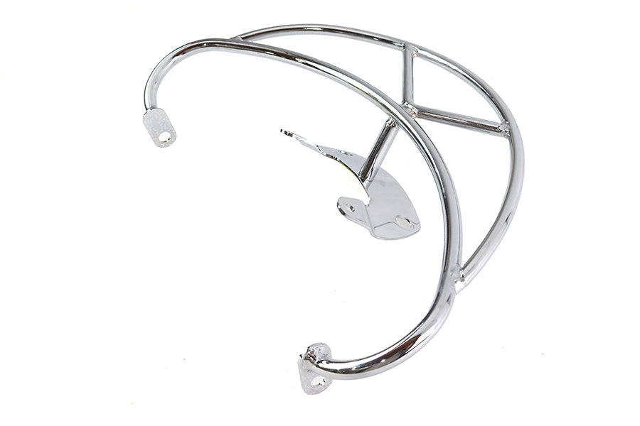 V-Twin FLSTS chrome seat and saddlebag handrail for motorcycle, durable and stylish accessory for passenger comfort.