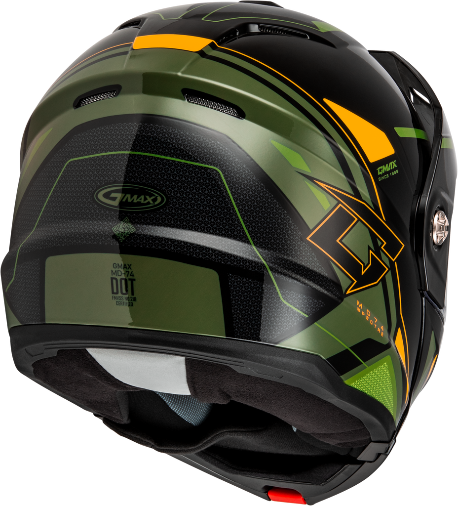 Md 74s Spectre Snow Helmet W/ Elec Shield Black/Green Xl