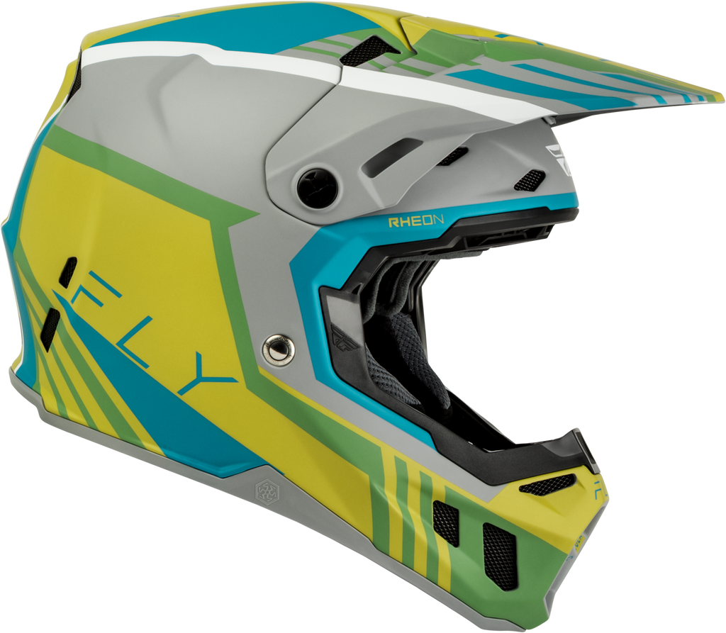 Youth Formula Cc Strike Helmet Matte Grey/Green/Teal Yl