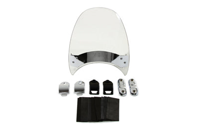 National Cycle Flyscreen windshield with light grey tint, mounted on a sissy bar, providing wind protection for motorcycle riders.