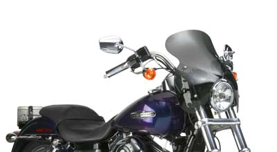National Cycle Wave Q R Windshield with dark tint, designed for sissy bars and motorcycle windshields, offering sleek protection.