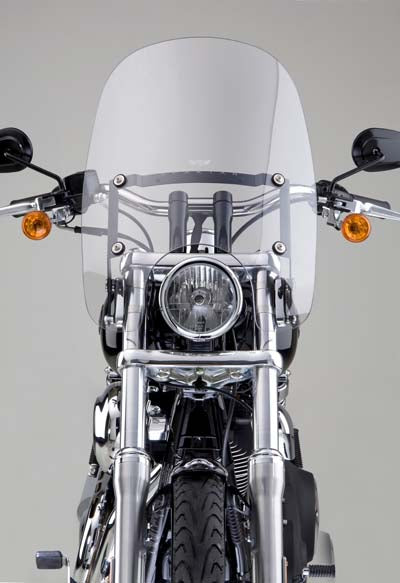 National Cycle Spartan Quick Release Windshield for sissy bar, clear acrylic shield with easy installation.