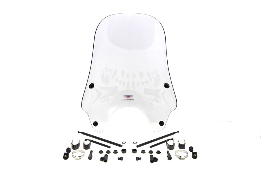 Clear windshield and sissy bar for motorcycle, National Cycle Streetshield Windshield and Sissy Bar accessory.