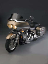 Load image into Gallery viewer, Dark tint V-Stream windshield for motorcycle with low profile design, fitting sissy bar and providing wind protection.